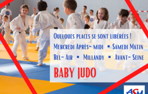 Baby judo : des places se sont libérées !