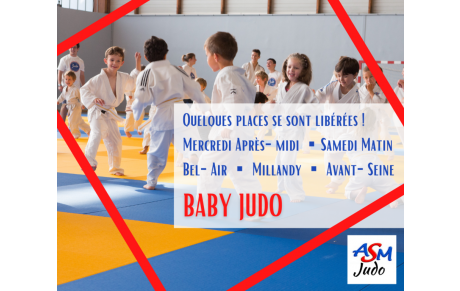 Baby judo : des places se sont libérées !